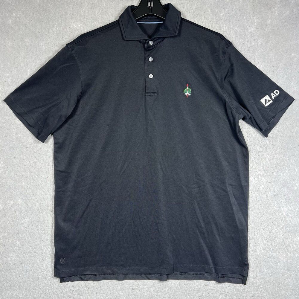Greyson Shirt Merion Golf Club Polo Men’s Large Stretch Black Short Sleeve